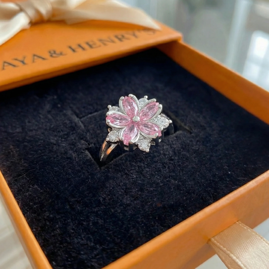 Cherry Blossom Ring | White Gold