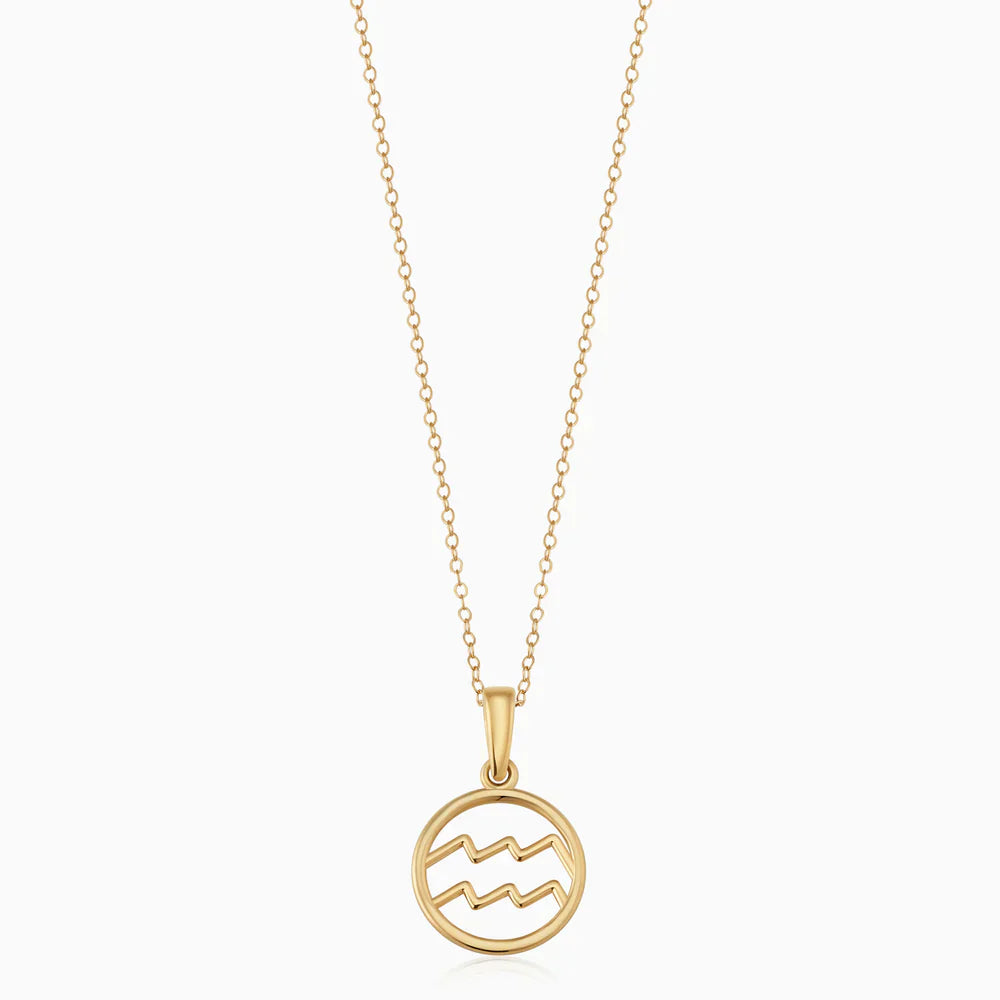 Zodiac sign necklace | White Gold
