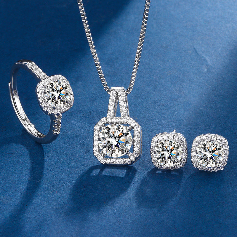 Aria Square Radiant Set | White Gold
