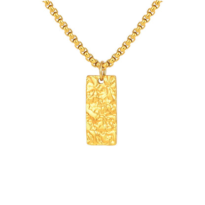 Ziven Hammered Bar Necklace | White Gold
