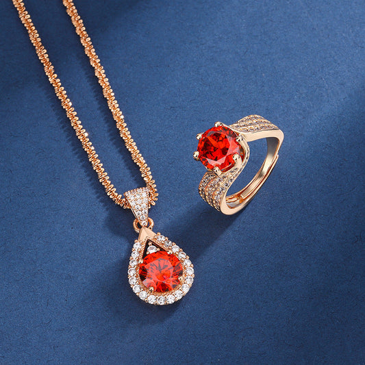 Crimson Champagne Set | Rose Gold