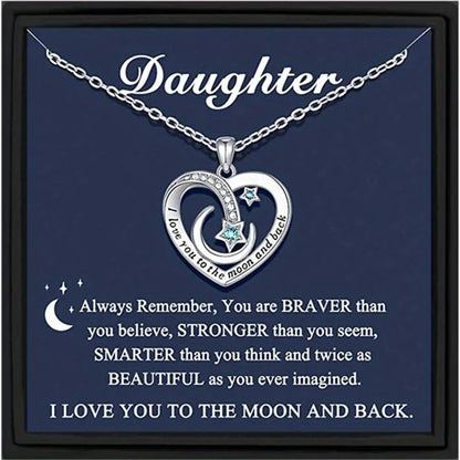 To My Daughter - Love You to the Moon Necklace