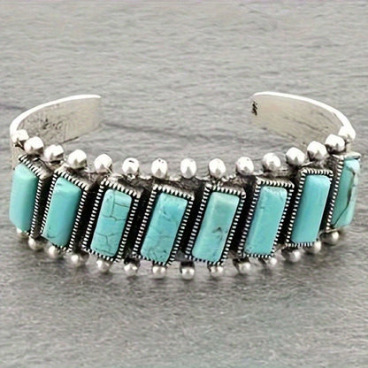 Quinara Turquoise Cuff Bracelet | White Gold