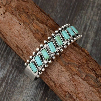 Quinara Turquoise Cuff Bracelet | White Gold