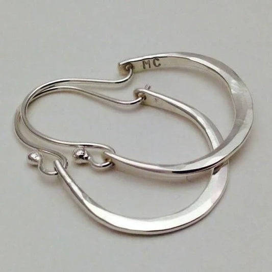 Lunar Halo Hoop Earrings | White Gold