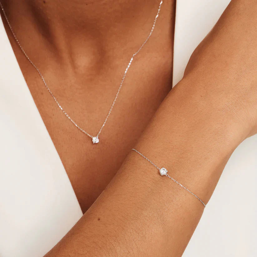 Cléa Stone Bracelet | White Gold